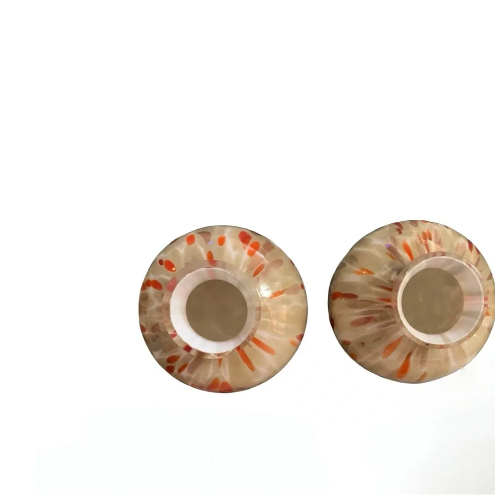 Yankee Candle Speckled Art Glass Bud‎ Vase Cased Candle Holder Lot Of 2
